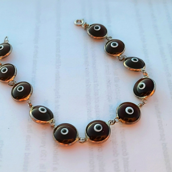 Vintage Brown Evil Eye Bracelet - Picture 1 of 5